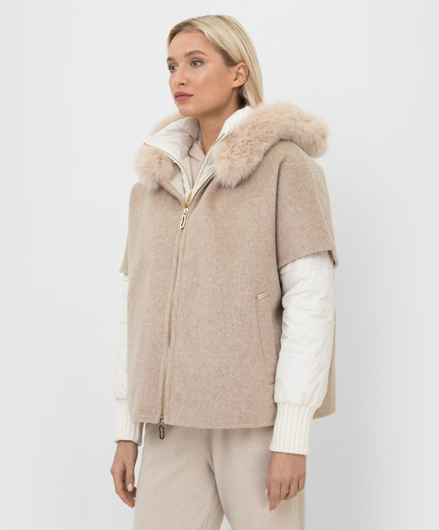 Stilnology Многослойная пуховая куртка с мехом лисы 45T506WOOL изображение 3