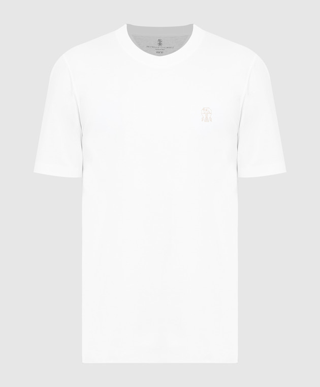 Brunello Cucinelli Белая футболка с эмблемой M0T618440