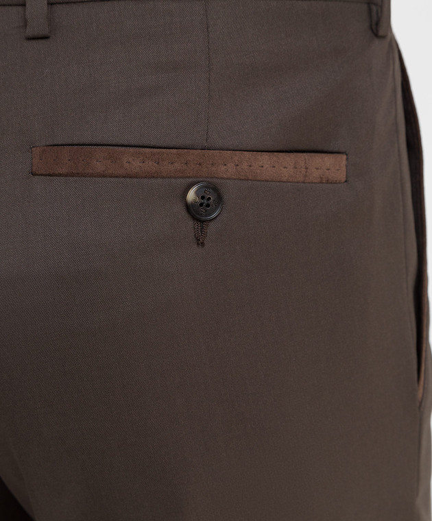 Castello d'Oro Темно-коричневые брюки из шерсти 80615A изображение 5