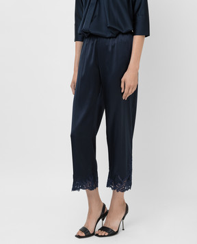 Ermanno Scervino Шелковые укороченные брюки с кружевными вставками D394P301RNX