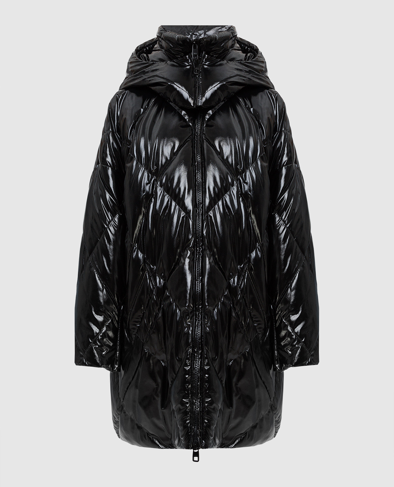 

Стеганная удлиненная куртка oversize, Черный, Куртки