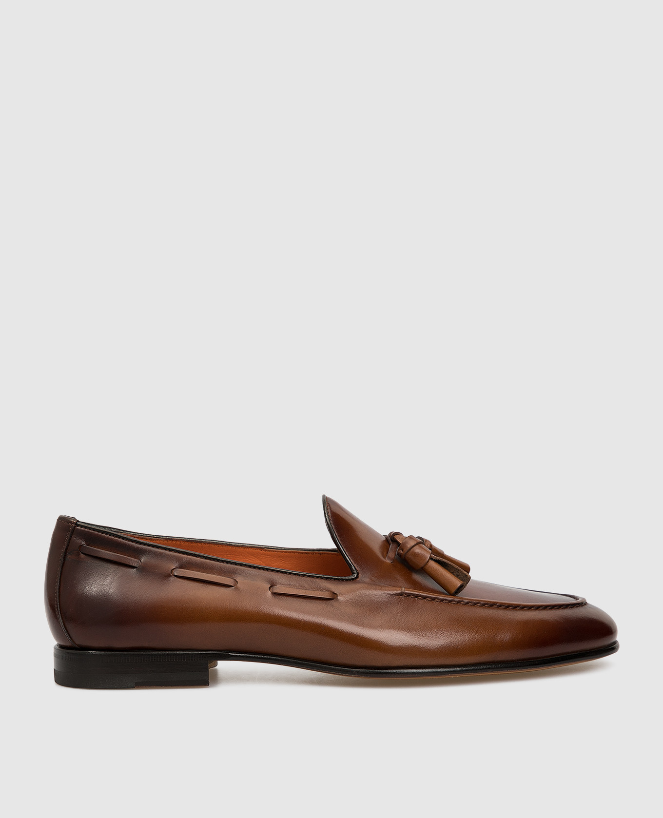 

Коричневые кожаные лоферы Santoni, Коричневый, Лоферы