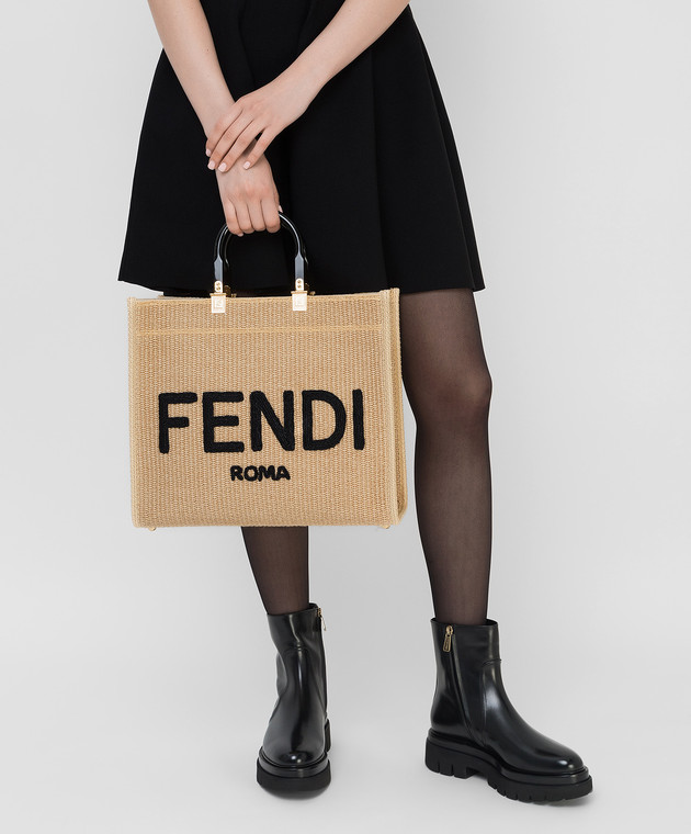 Fendi - Соломенная сумка-шоппер Sunshine 8BH386AAYV купить в Symbol