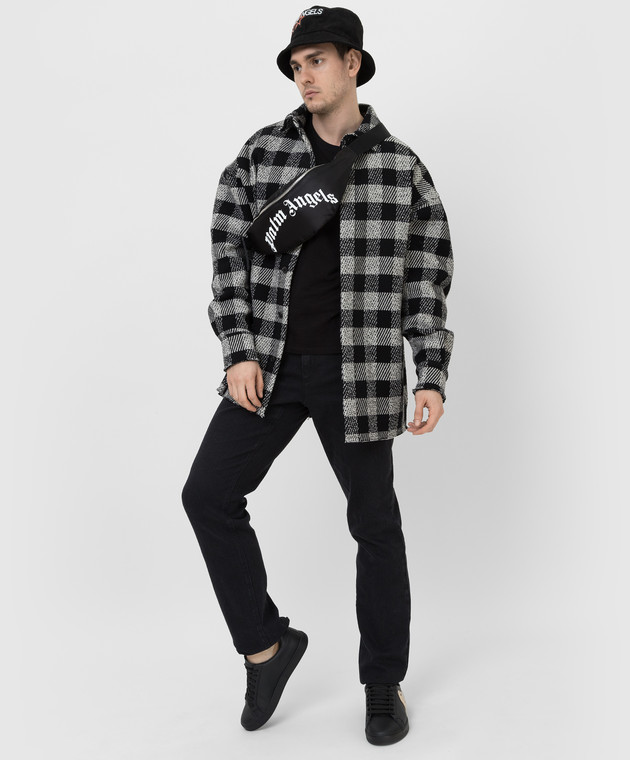 Palm Angels Рубашка в клетку с принтом логотипа PMGA079F21FAB002 изображение 2