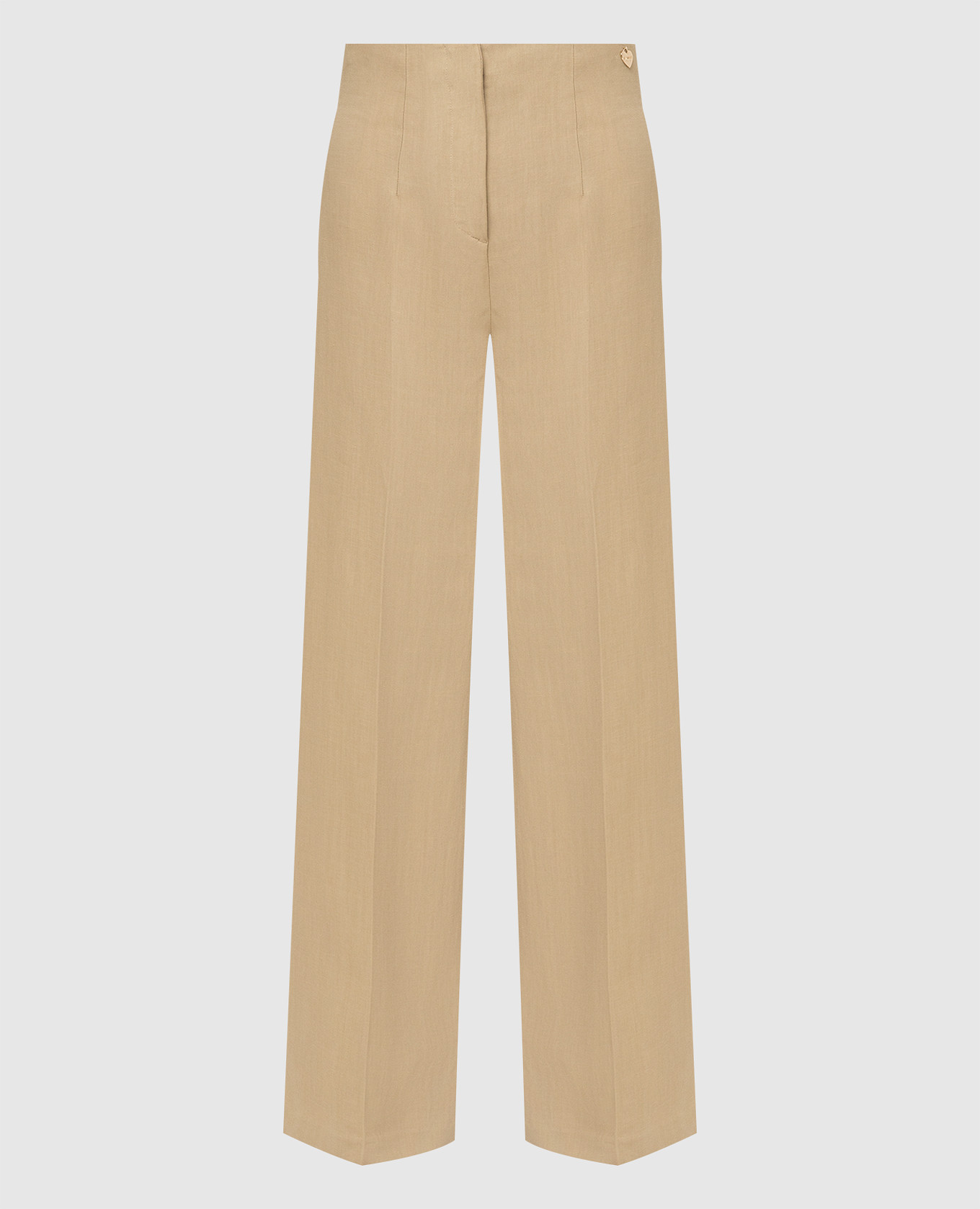 

Бежевые брюки широкого кроя, Бежевый, Широкие брюки