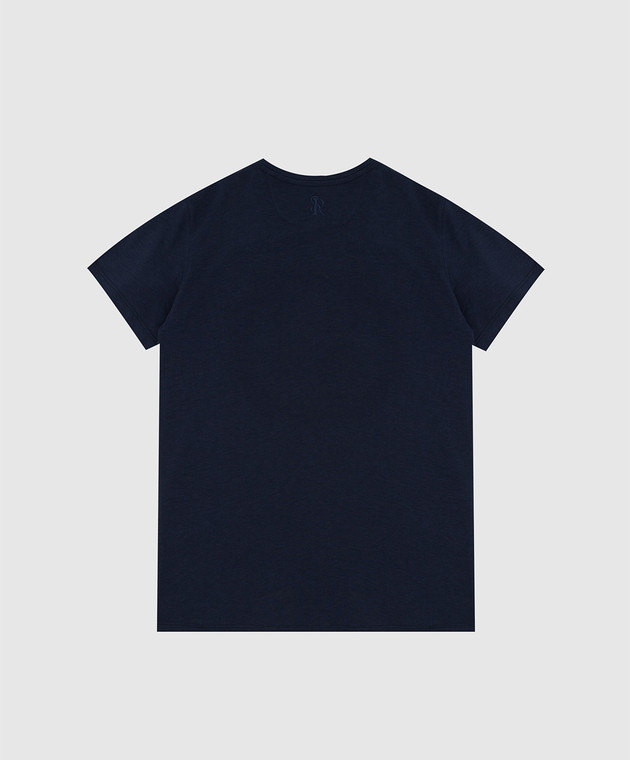 Stefano Ricci Детская темно-синяя футболка с вышивкой эмблемы YNH7400340803 изображение 2