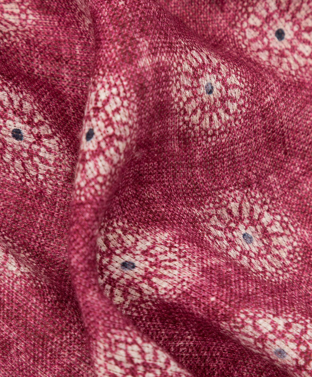 Brunello Cucinelli Patterned fuchsia linen scarf MQ8500091 image 5
