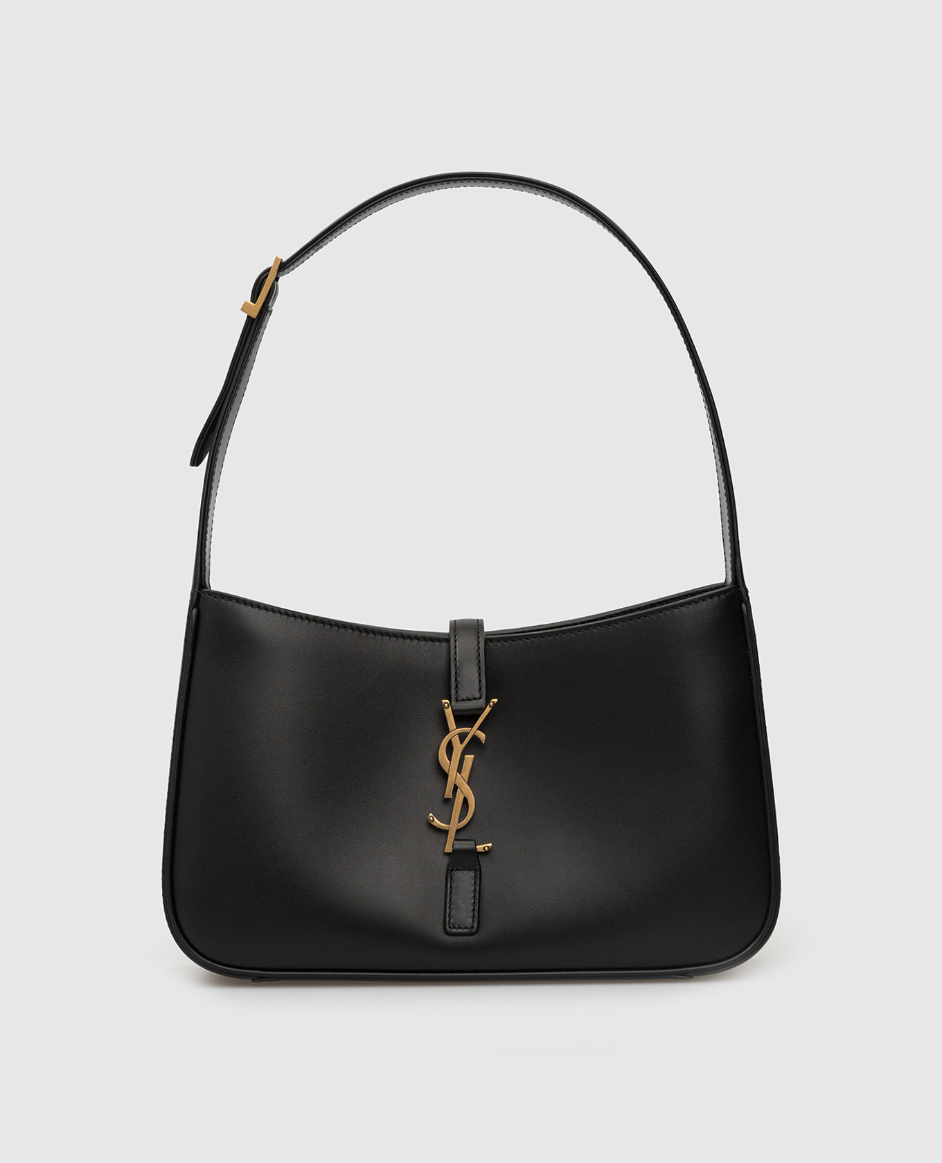 

Кожаная Le 5A7 сумка-хобо с эмблемой Saint Laurent, Черный, Сумки