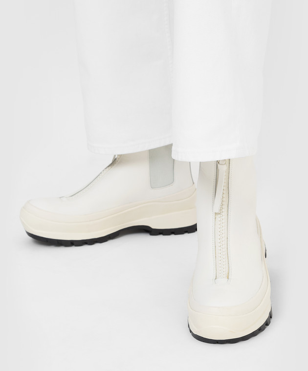 Jil Sander Белые кожаные ботинки JP37002A14513 изображение 2