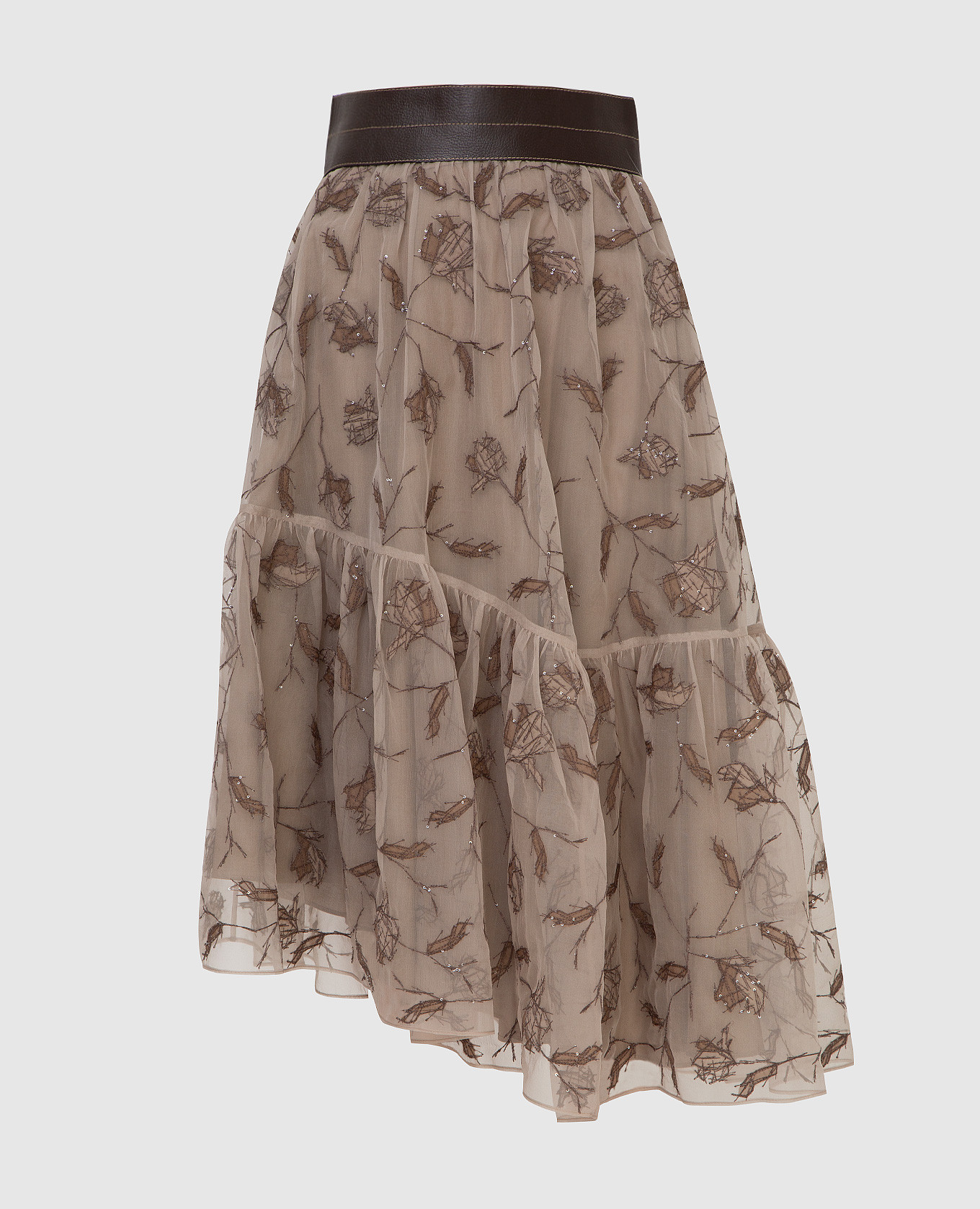 

Бежевая юбка из шелка, Бежевый, Юбки пышные