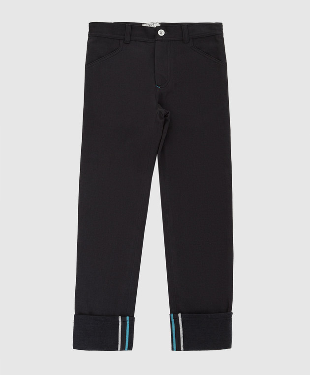 Stefano Ricci Детские темно-серые брюки с вышивкой YAT6S00020NORWIC
