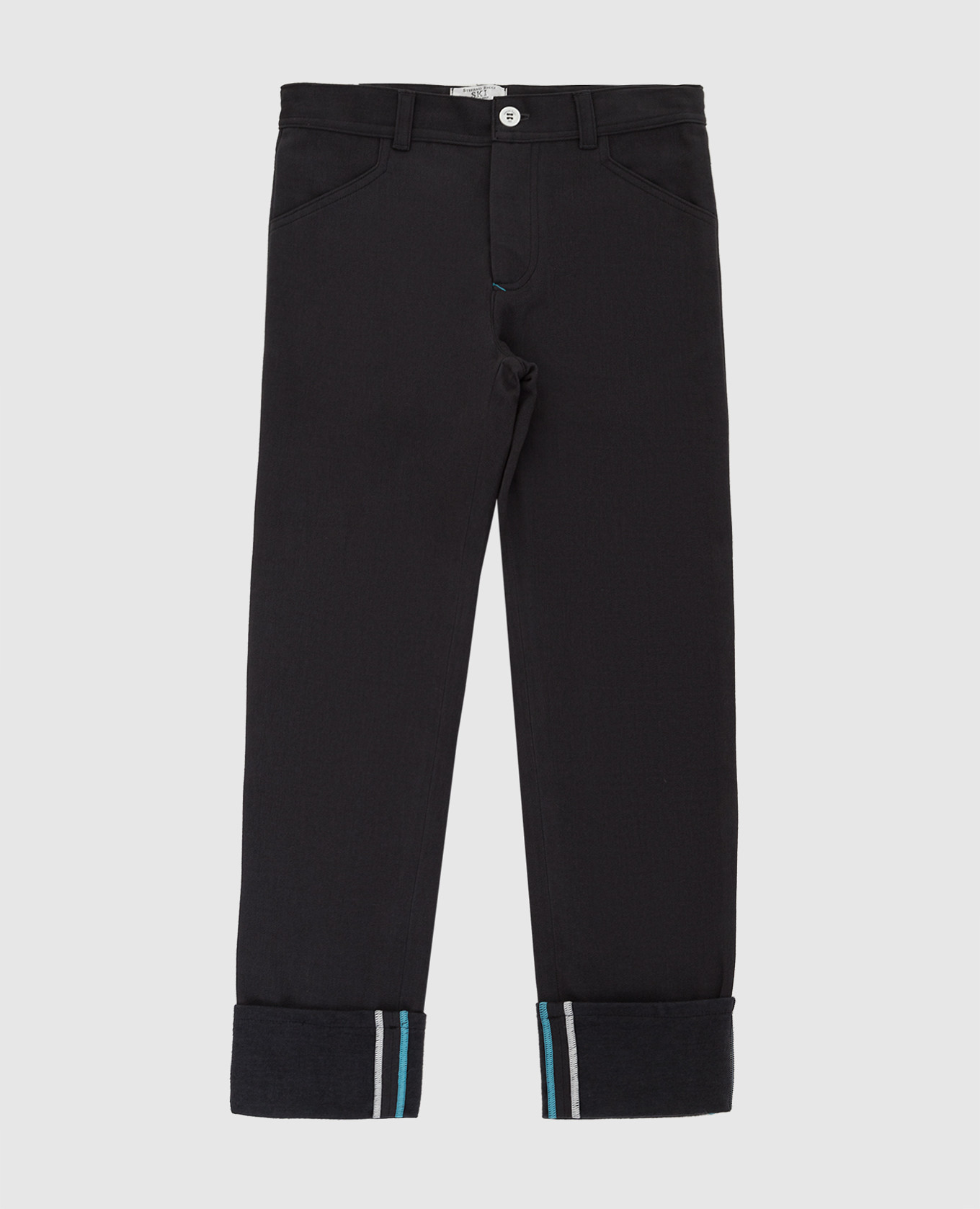 Children's dark gray trousers with embroidery