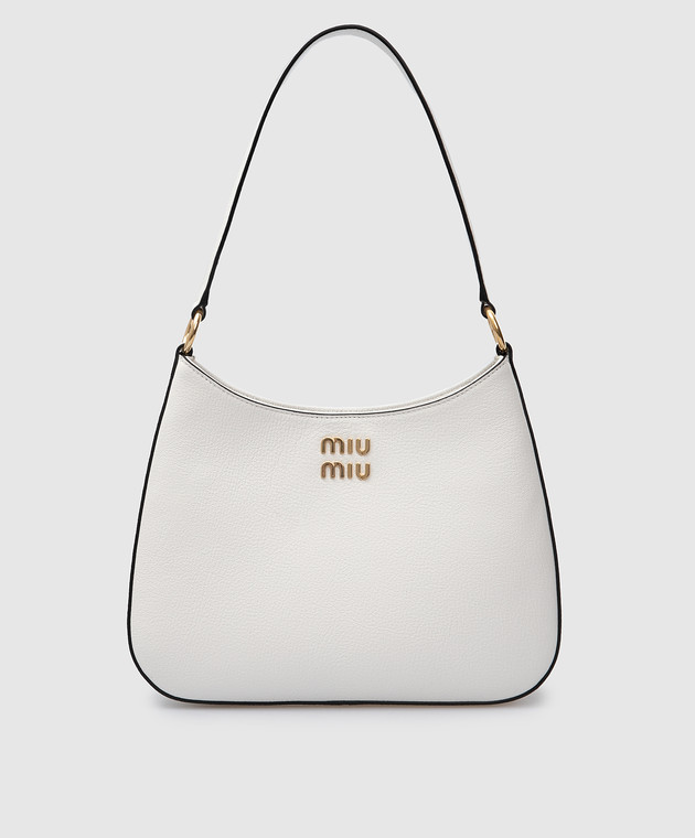 Miu Miu Кожаная сумка-хобо с логотипом 5BC1072AJB