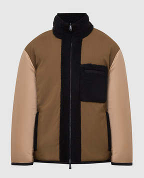 Fendi Двусторонняя куртка из шерсти и шелка с патчем FW1112AI6B