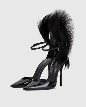 Saint Laurent Чорні шкіряні туфлі 538079