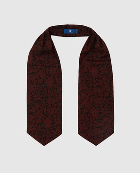 Stefano Ricci Дитяча темно-бордова шовкова краватка аскот у візерунок YASNG501