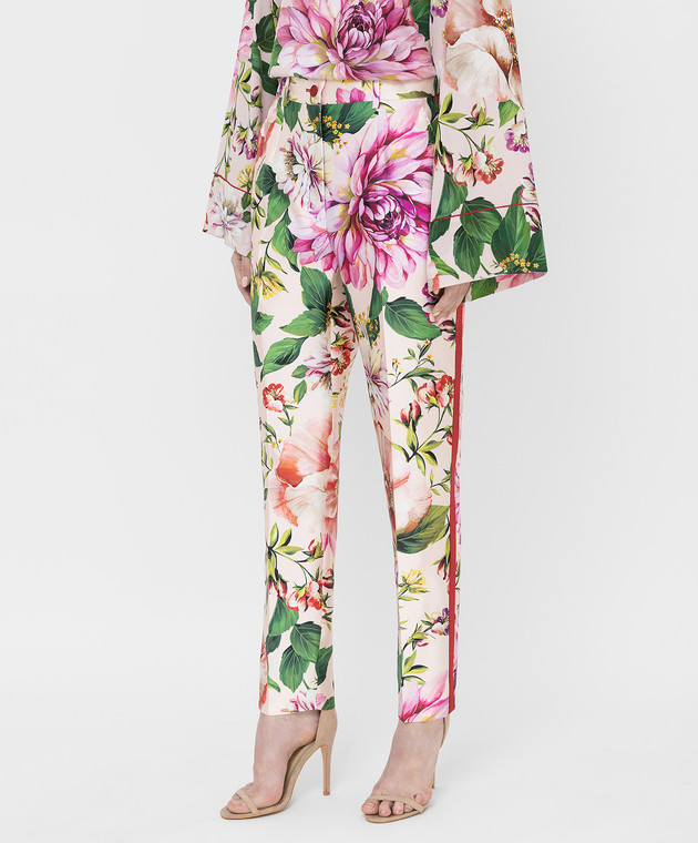 Dolce&Gabbana Пудровые брюки из шелка FTAM0TIS1AE изображение 3