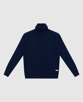 Stefano Ricci Дитячий синій светр із кашеміру у візерунок KY07014D01Y17409