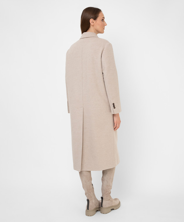 Brunello Cucinelli Double-breasted coat in wool and cashmere with chains ME4179732 image 4
