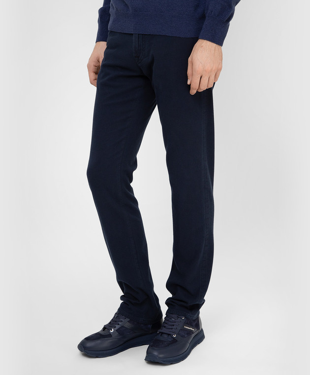 Stefano Ricci Темно-синие брюки MST14S00300025 изображение 3