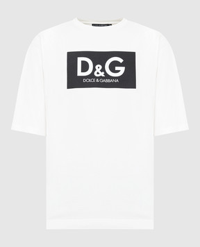 Dolce&Gabbana Біла футболка з принтом логотипу G8NG4THU7IL