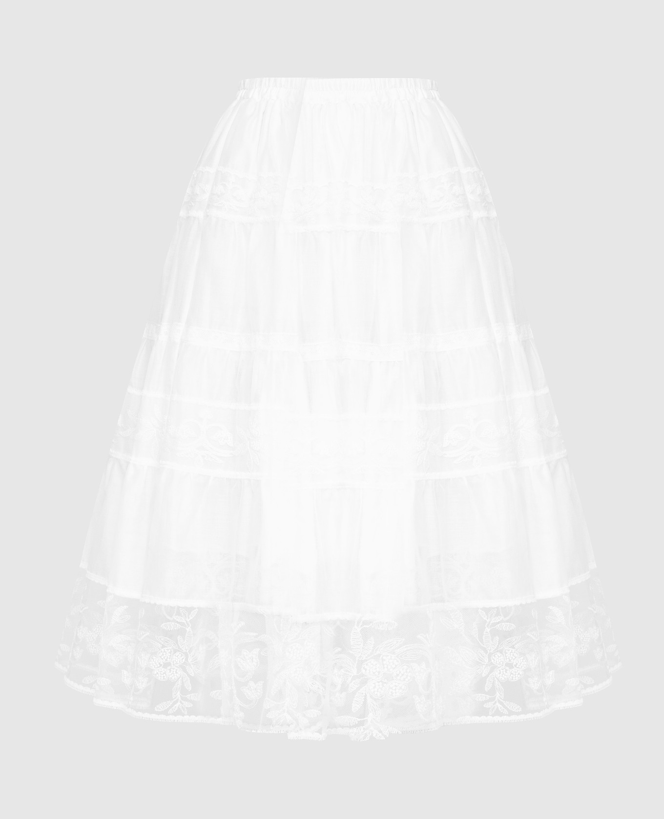 Белая юбка с кружевом