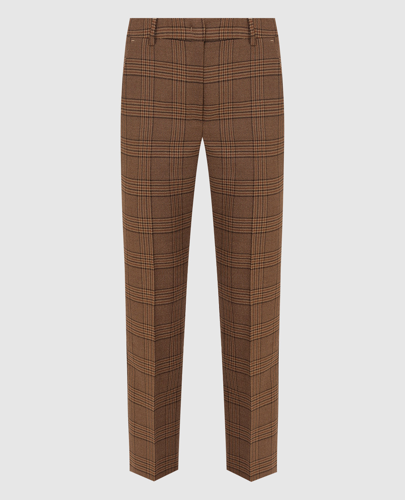 

Брюки Gel из шерсти в клетку Max Mara Weekend, Светло-коричневый, Повседневные брюки casual