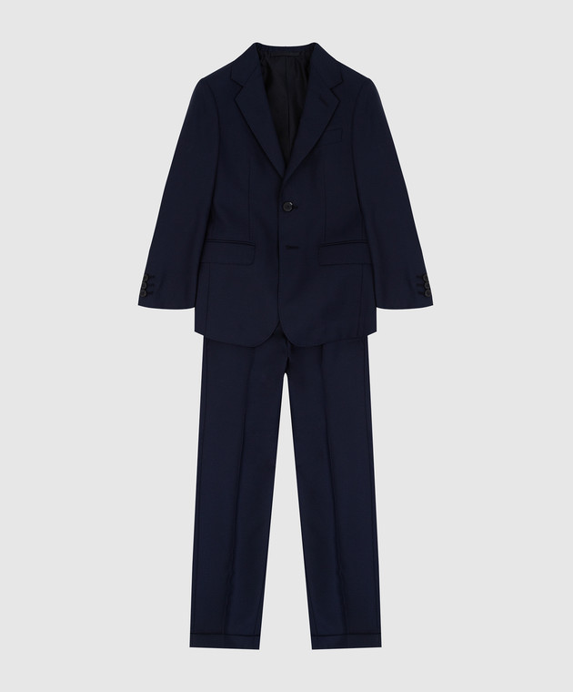 Stefano Ricci Детский темно-синий костюм из шерсти Y1SF371900HB0041