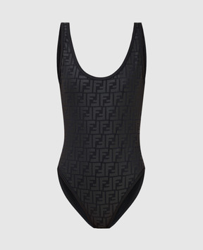 Fendi Чорний купальник з фактурним візерунком логотипа FXB922AES6