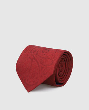 Stefano Ricci Дитячий шовковий бордовий жакардовий краватка YCCX94102