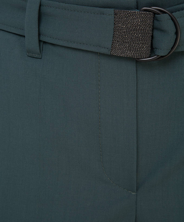 Brunello Cucinelli Зеленые брюки из шерсти MA105P7020 изображение 5