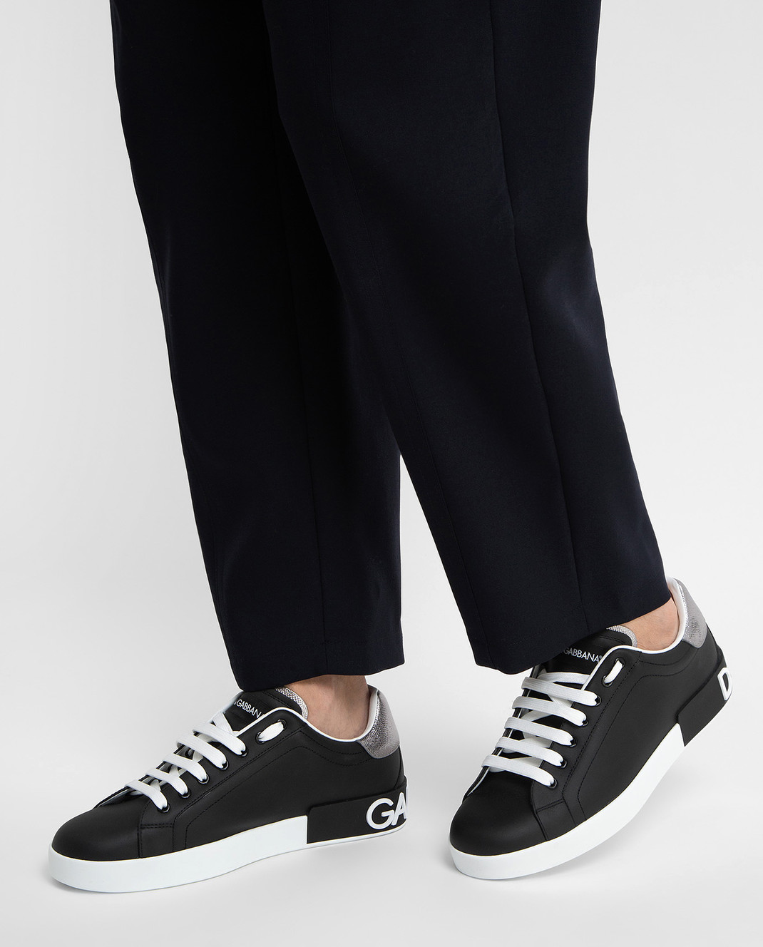 Dolce\u0026Gabbana - Чорні шкіряні снікери CS1760AH527 купити в Symbol
