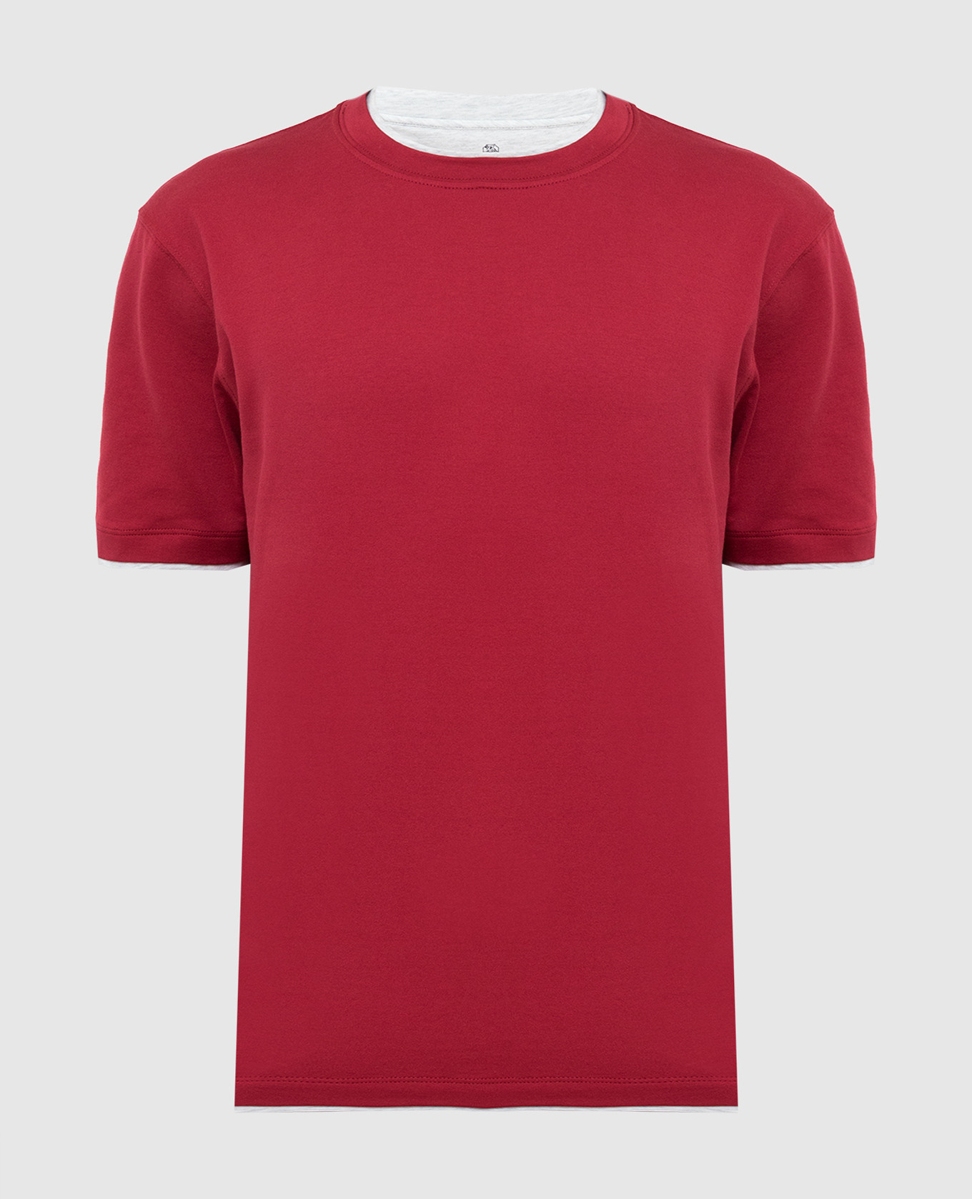 Светло-бордовая футболка с контрастными вставками