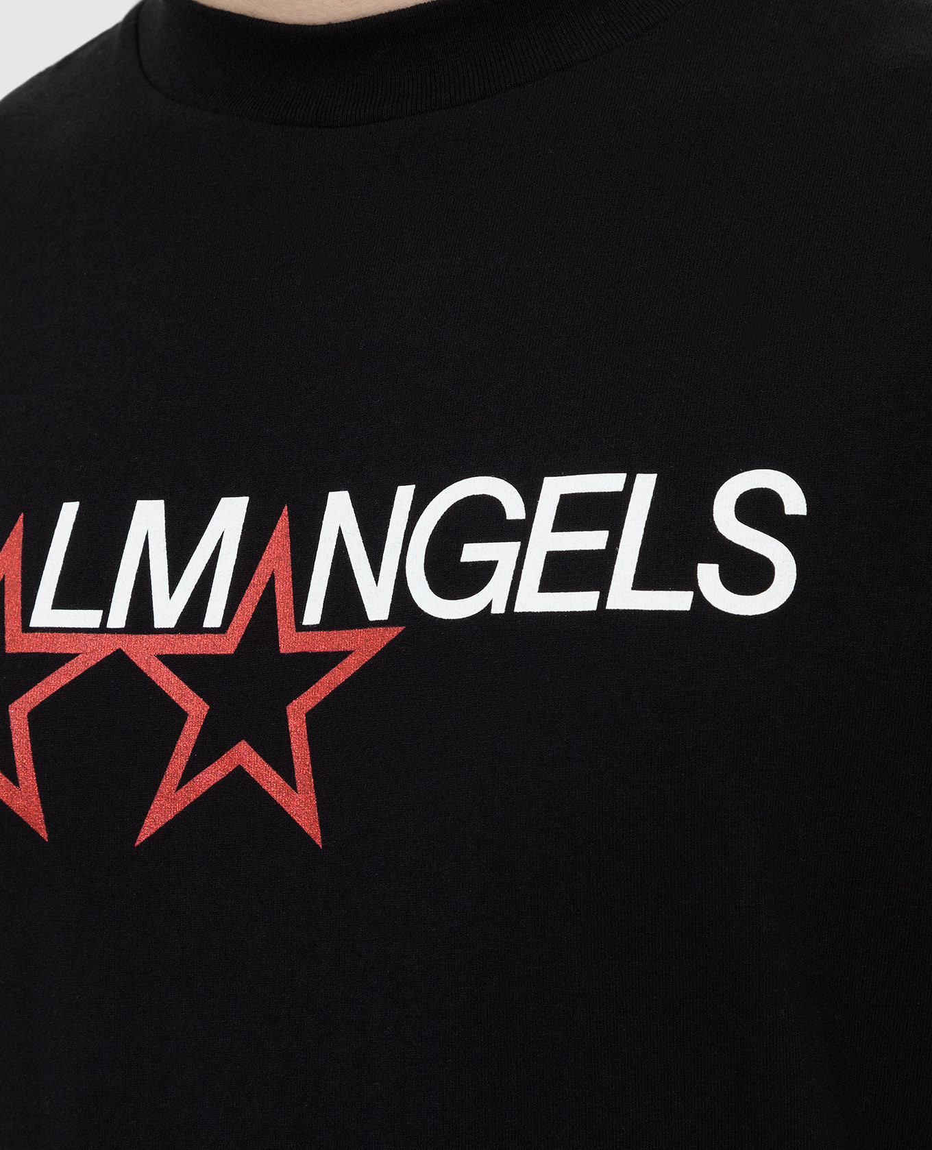 Palm Angels Черная футболка с принтом Stars PMAA001F21JER014 изображение 5
