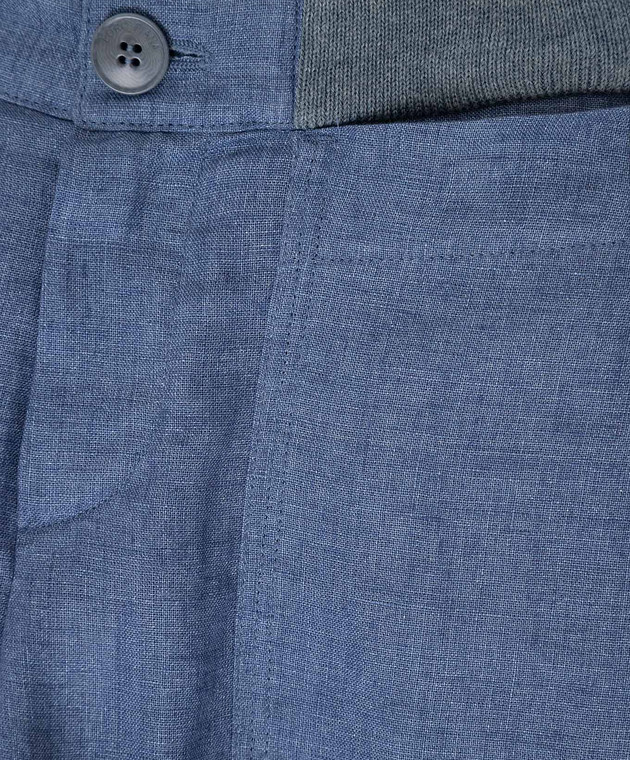 Loro Piana Дитячі сині штани з льону F1FAI0756 зображення 3