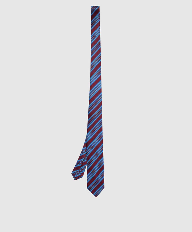 Stefano Ricci Дитячий синій шовковий набір з краватки і хустки-паші у візерунок YDX29006 зображення 3