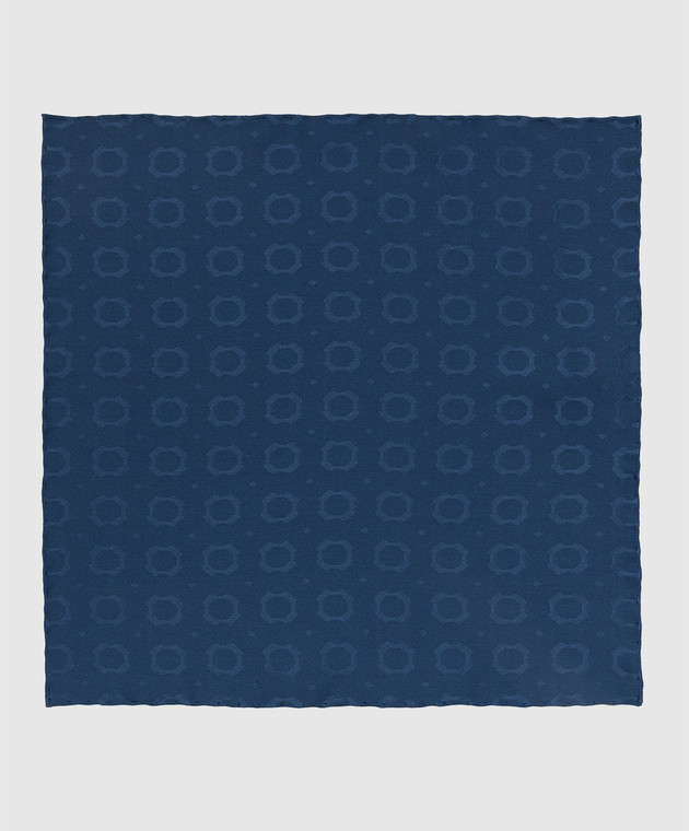 Stefano Ricci Детский темно-синий шелковый платок в узор YFZ25O800