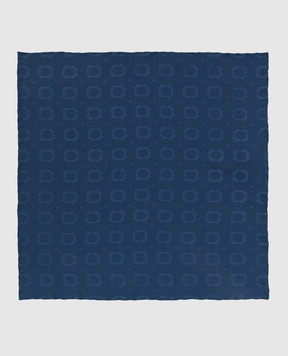 Stefano Ricci Дитяча темно-синя шовкова хустка в візерунок YFZ25O800