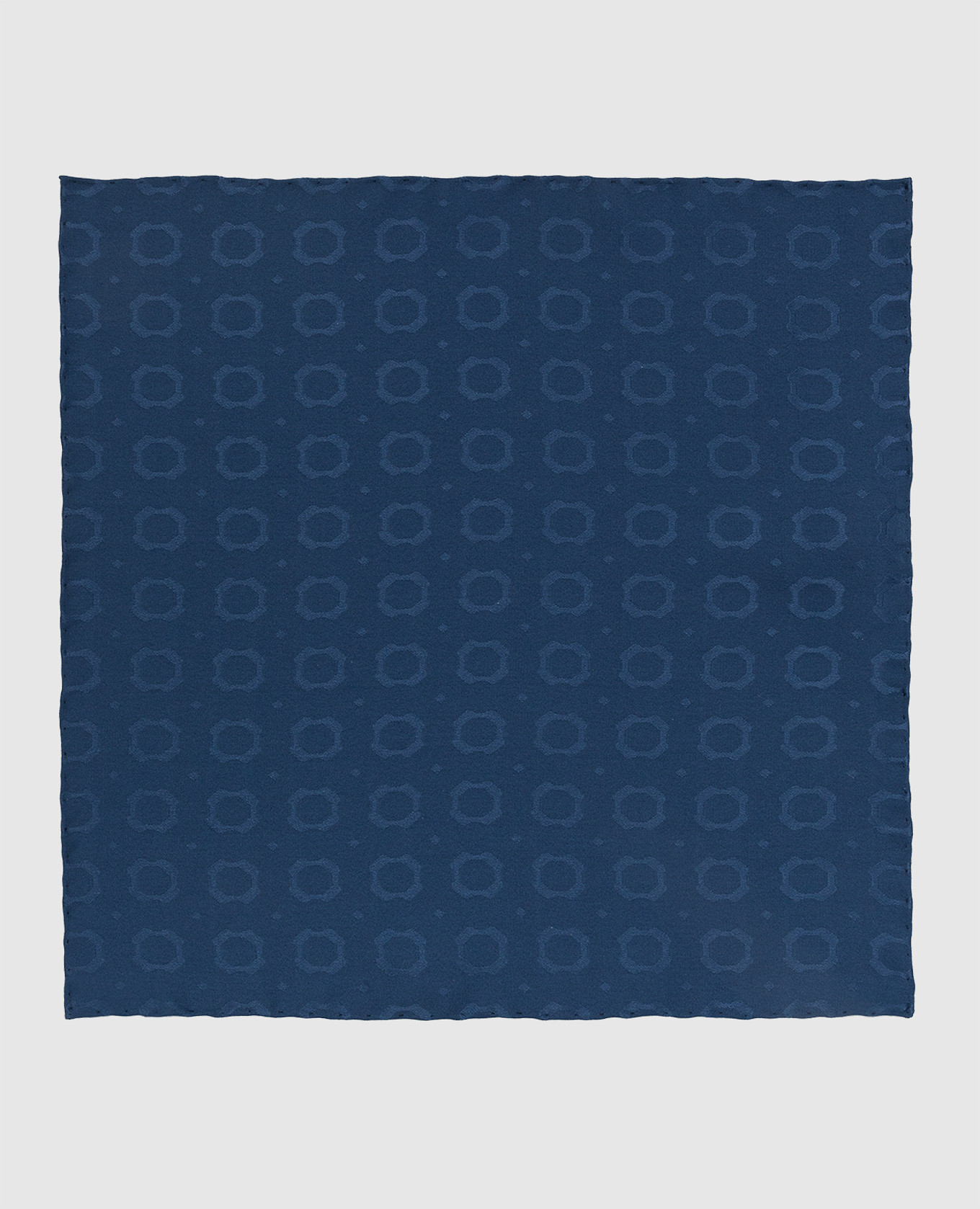 Детский темно-синий шелковый платок в узор
