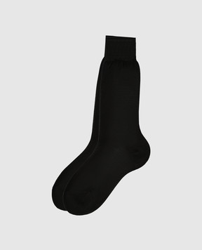 Stefano Ricci Чорні шкарпетки в рубчик C009UN0006C009UN