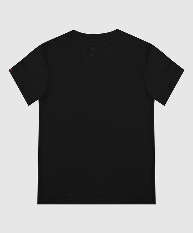 Stefano Ricci Детская черная футболка с вышивкой эмблемы YNH8400010803 изображение 2