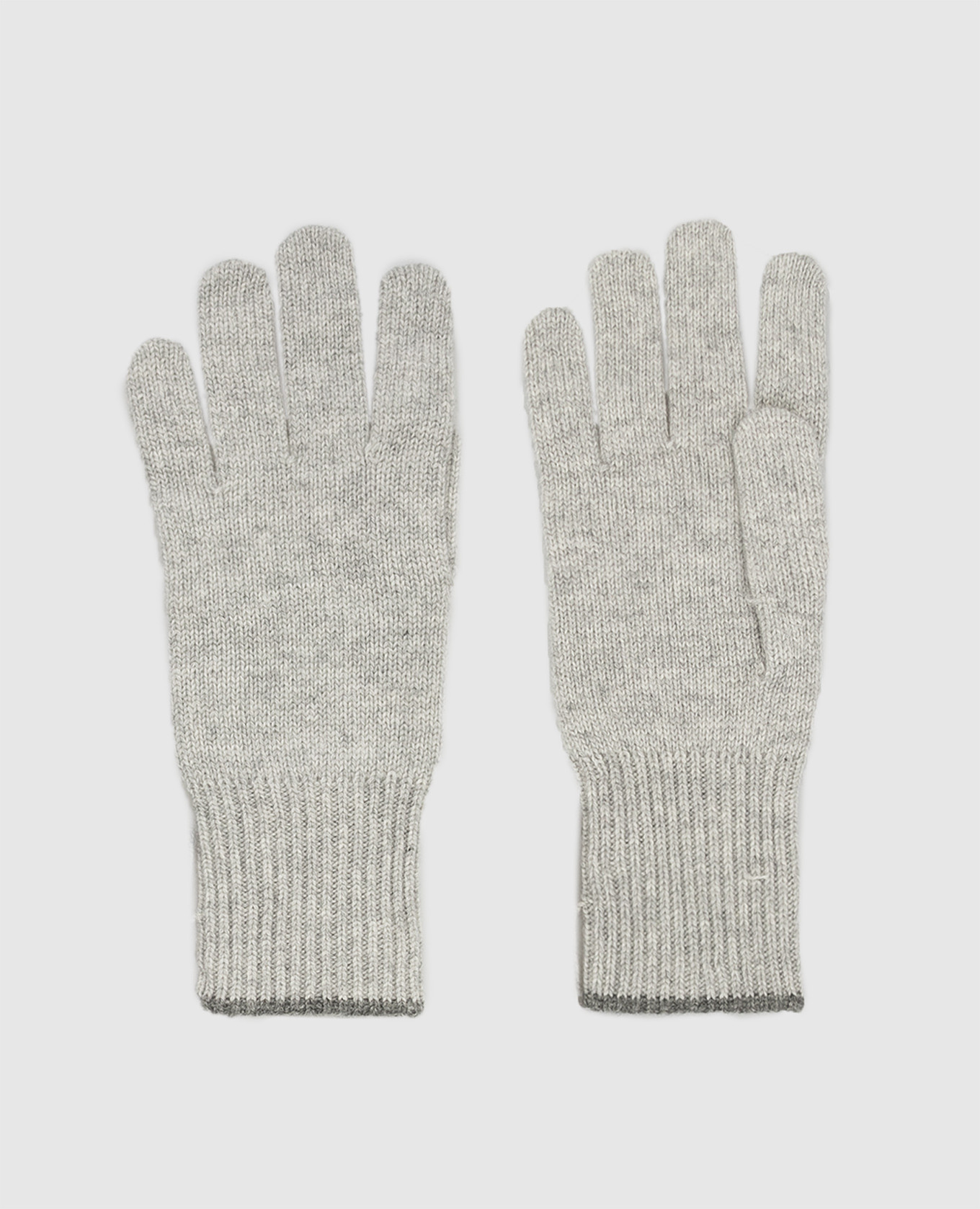 Светло-серые перчатки из кашемира