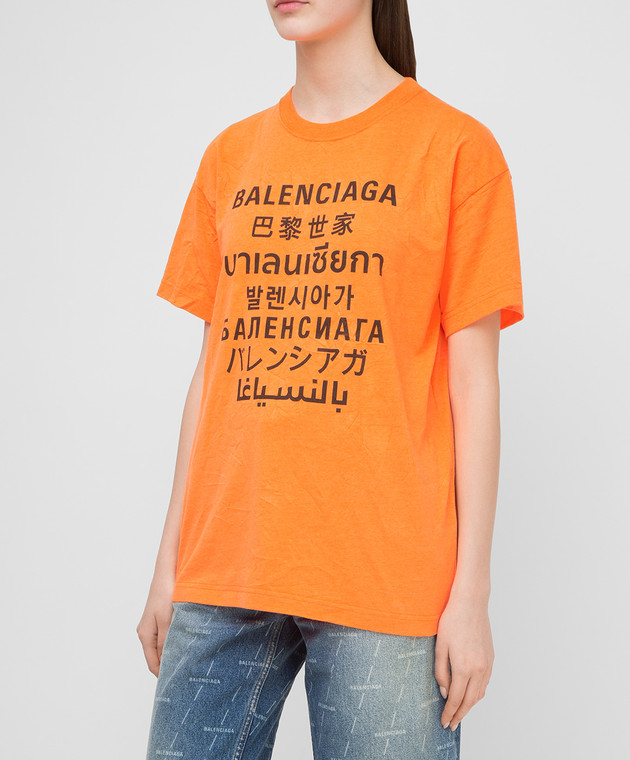 Balenciaga Оранжевая футболка 612965TJVI3 изображение 3