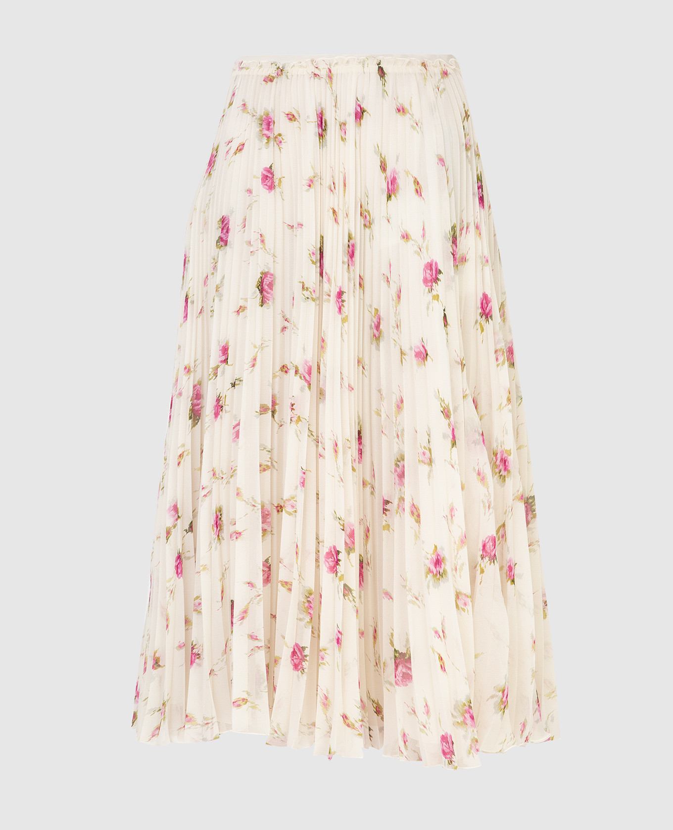 

Светло-бежевая юбка-плиссе с узором Нежные розы Red Valentino, Светло-бежевый, Юбки Миди