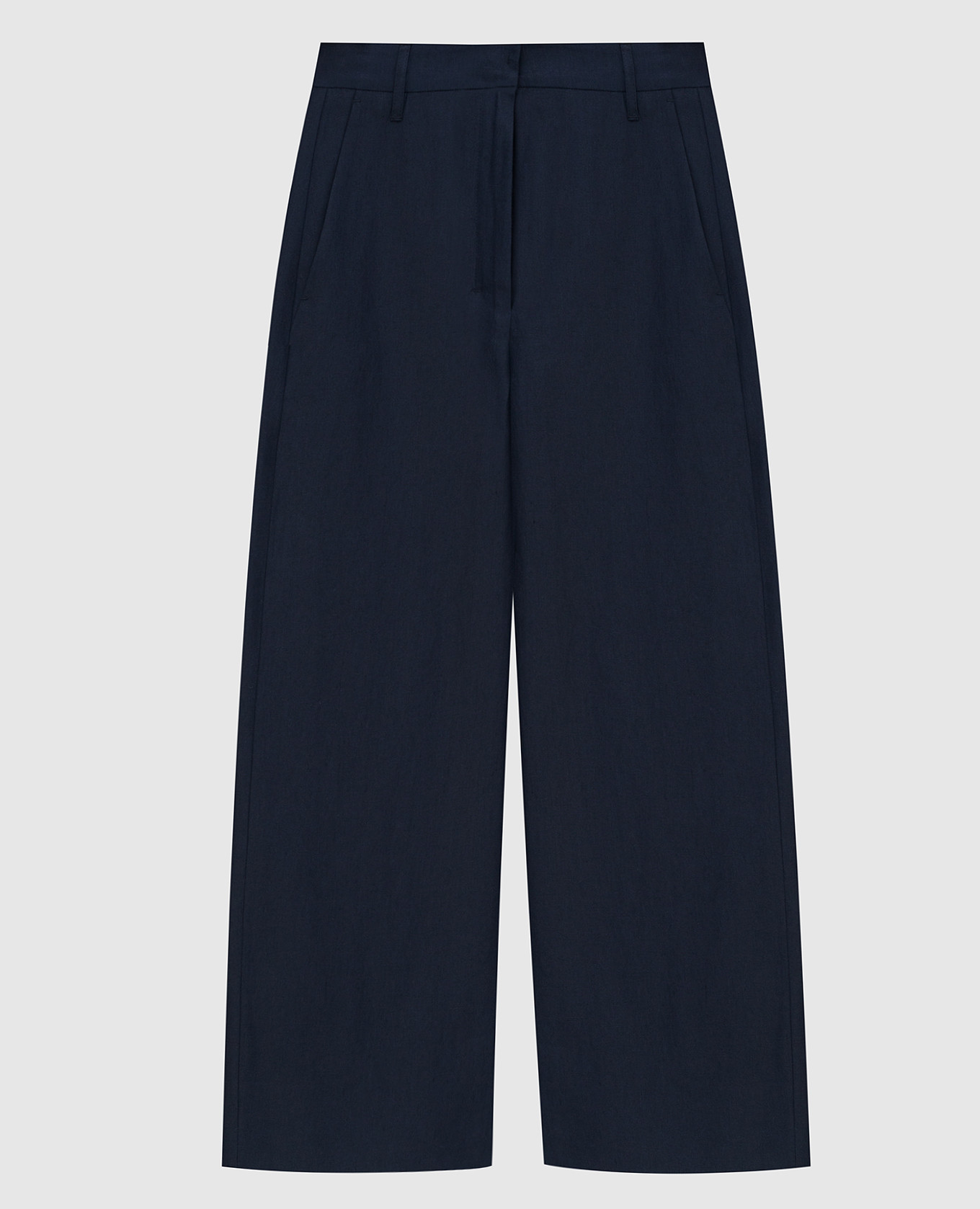 

Льняные укороченные брюки Max Mara, Тёмно-синий, Укороченные брюки