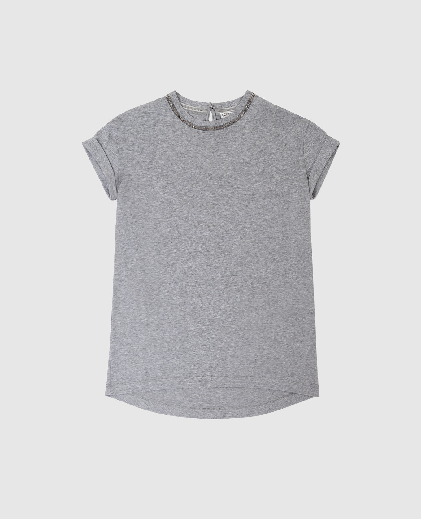 

Детская серая футболка с цепочкой Brunello Cucinelli, Серый, Футболки