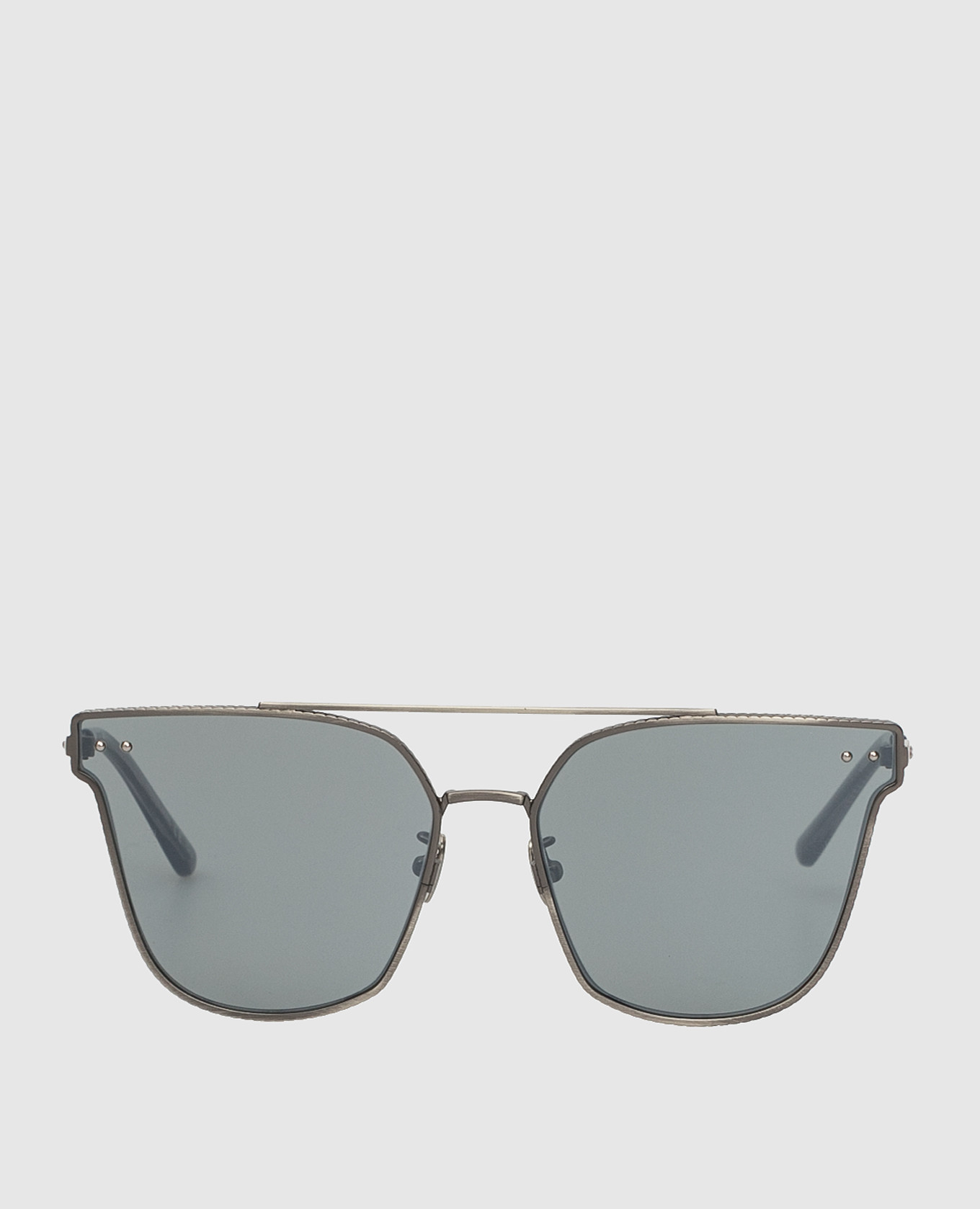Thin frame sunglasses with intrecciato details