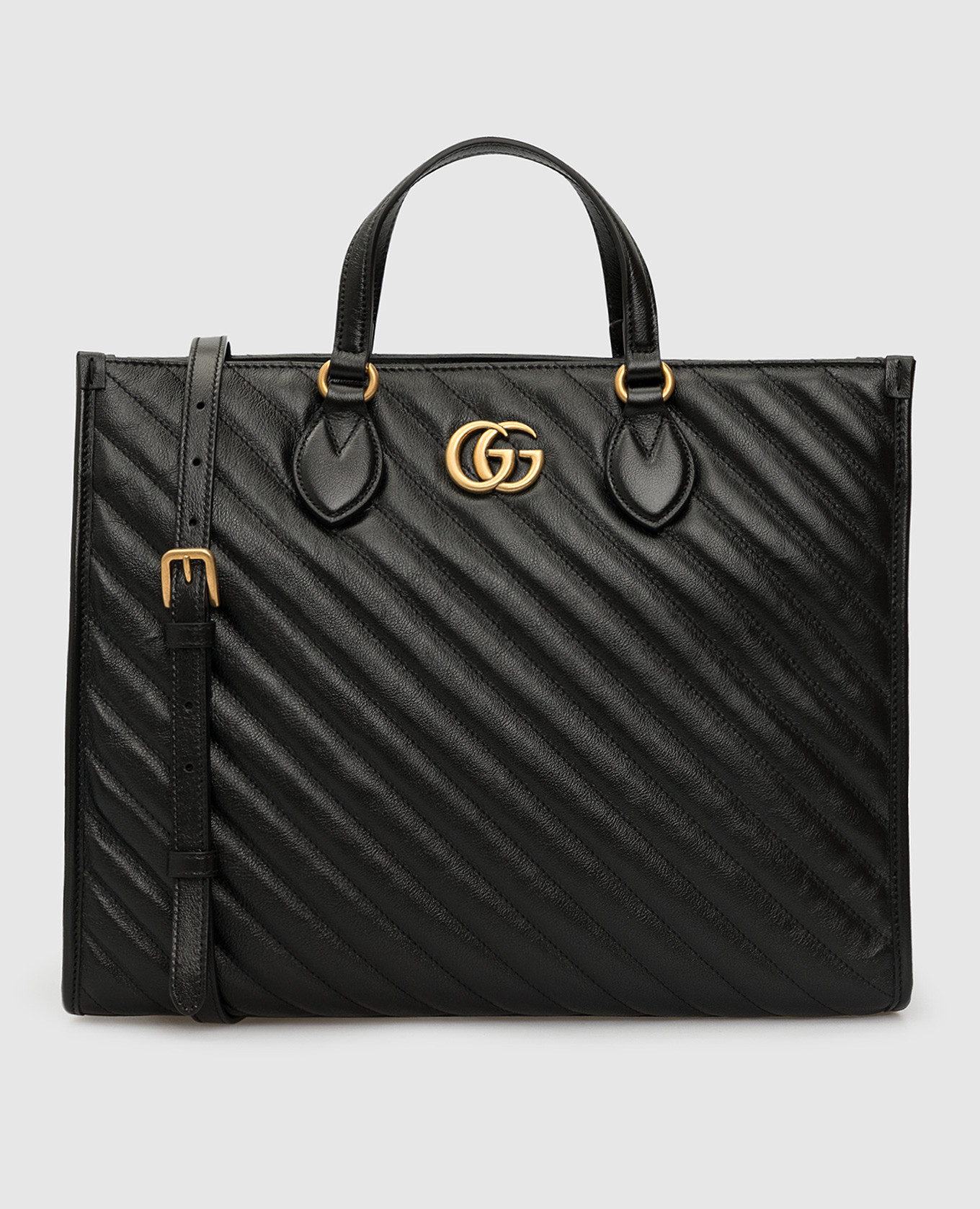 

Черная кожаная сумка "Marmont" Gucci, Черный, Сумки