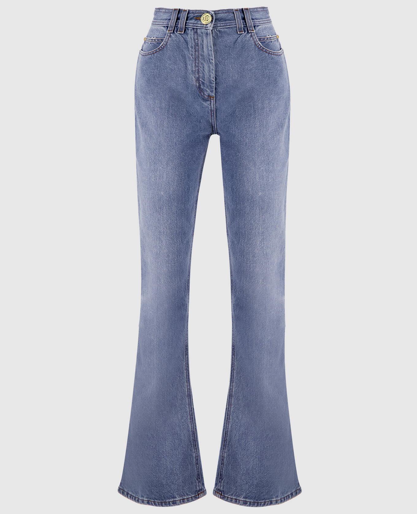 

Джинсы bootcut с высокой посадкой, Синий, Джинсы клеш