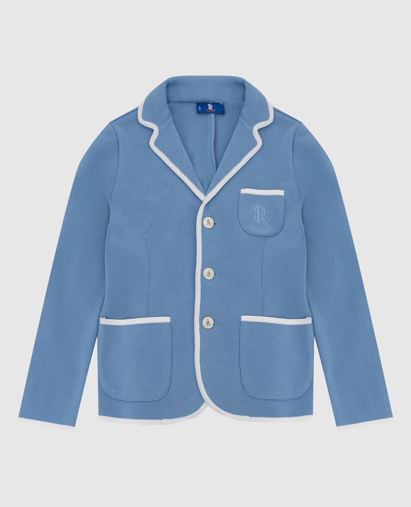 Детский светло-синий пиджак с монограммой